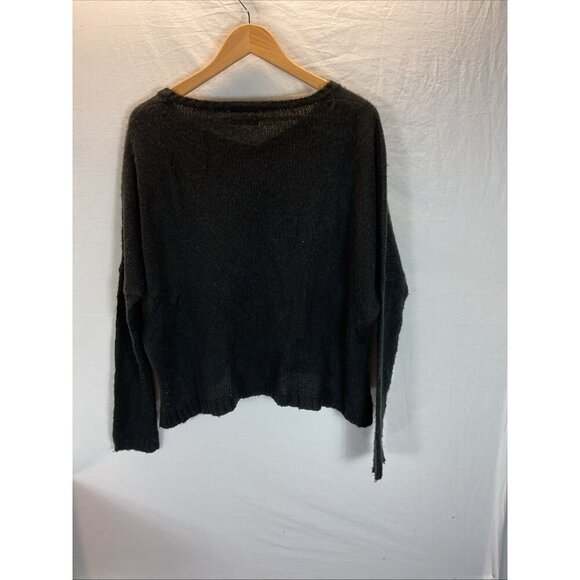 WOODEN‎ SHIPS Paola Buendia Sweater S/M Black open knit boxy oversized Stars - Picture 2 of 7